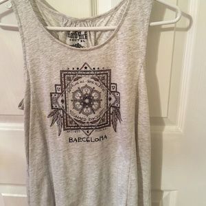 HARD ROCK Couture Barcelona Lace Tie Back Women Tank Top Western Design